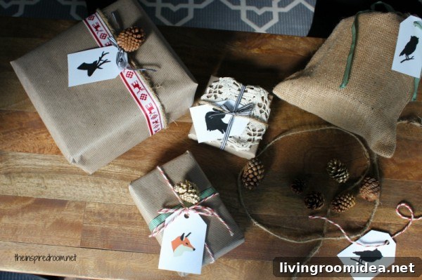 Creative Gift Wrapping, Tag & Ribbon Ideas for Every Occasion 3 free printable woodland gift tags and gift wrap ideas
