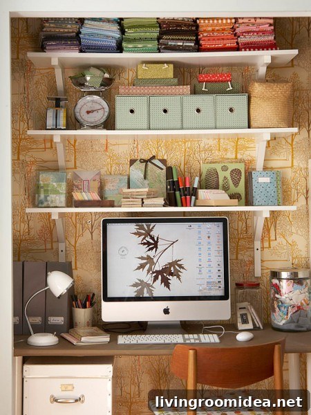 wallpapered cloffice