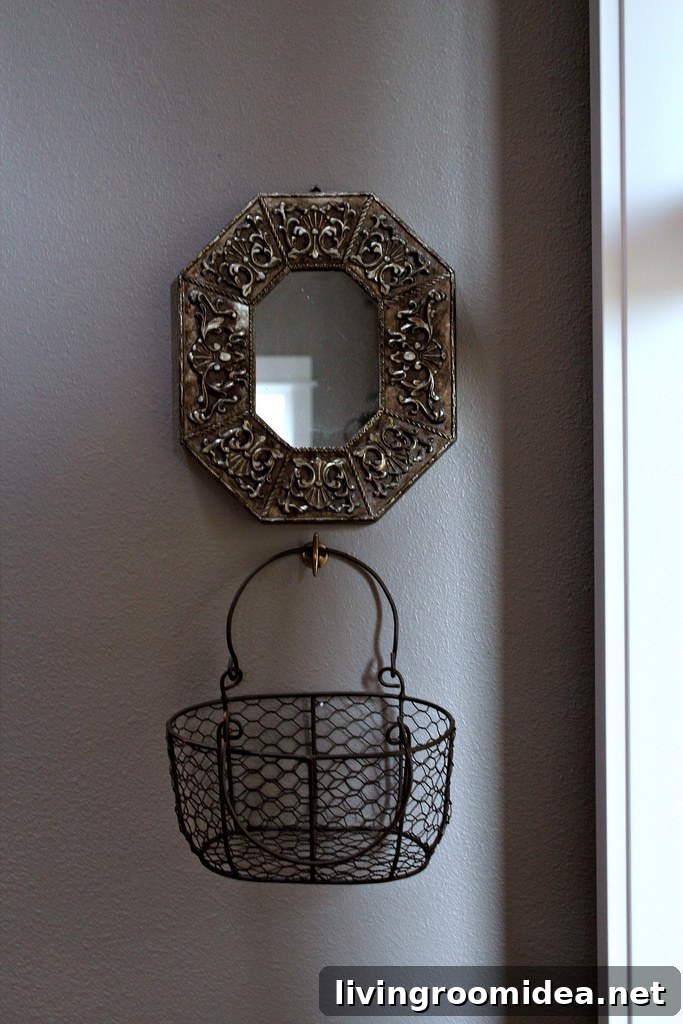 baskets hung on wall
