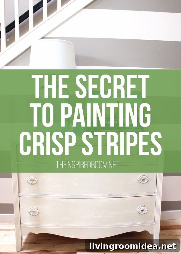 How to Paint Perfectly Crisp Stripes: Step-by-Step Guide 2 Simple instructions for how to paint crips stripes on a wall