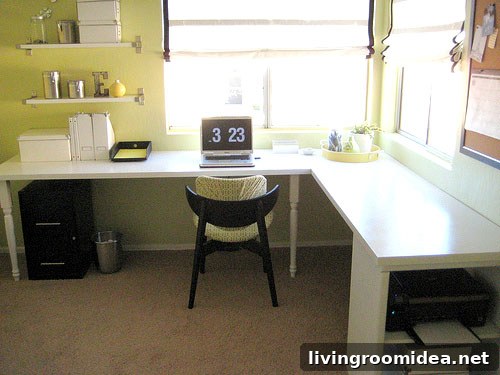 Vibrant Yellow-Green Office Makeover Ideas for Productive Workspaces 4 Office after shot 1