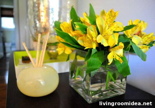 Yellow alstroemerias in a vase