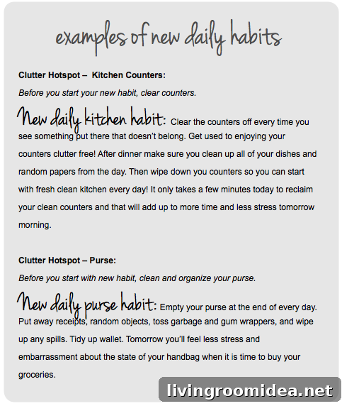 Declutter Your Home: 5 Daily Habits for a Cleaner House 4 Daily habit examples