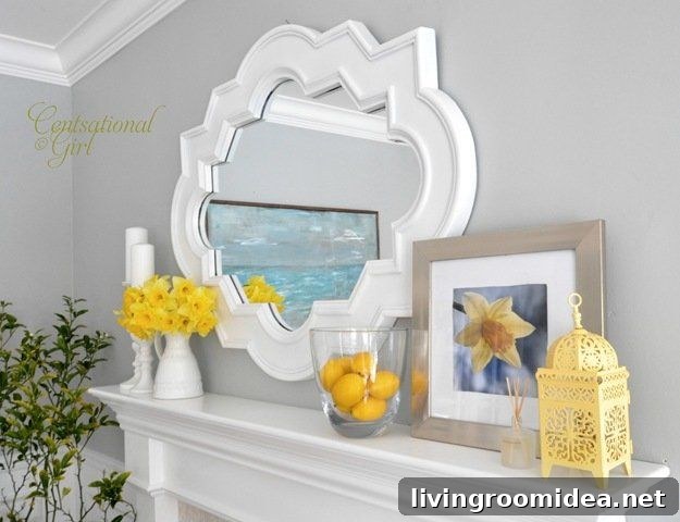 Centsational Girl Spring Mantle Decorating idea