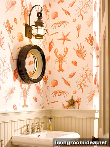 coastal patterned wallpaper Coastal Wallpaper