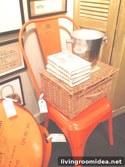 orange tolix chair