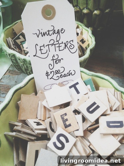 vintage letters display