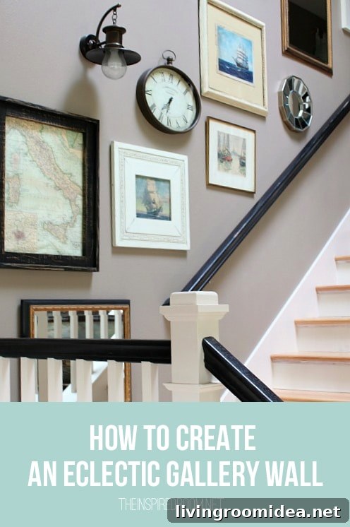 Mix-and-Match Staircase Gallery Wall Ideas 2 How to Create an Eclectic Gallery Wall - The Inspired Room