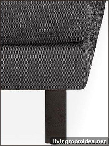 How We Assembled the IKEA Karlstad Sectional Sofa Step-by-Step 10 rendering of darkened legs of ikea sectional sofa