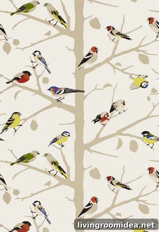 sarah's house powder room bird wallpaper img 33359 1 1