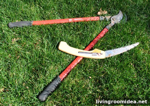 Corona branch clipper and WoodZig hand saw