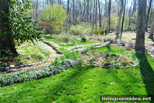 Brick pathways and beds