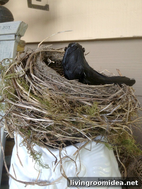 black crow nest owl fall decor img 35459 10