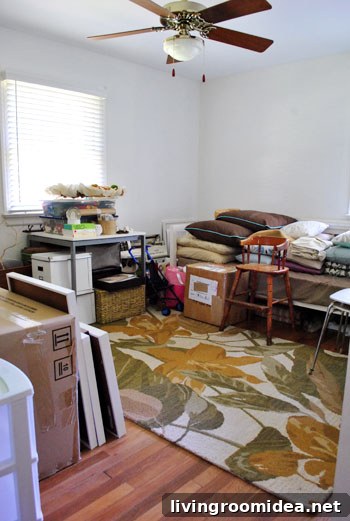 Junk room during cleanup