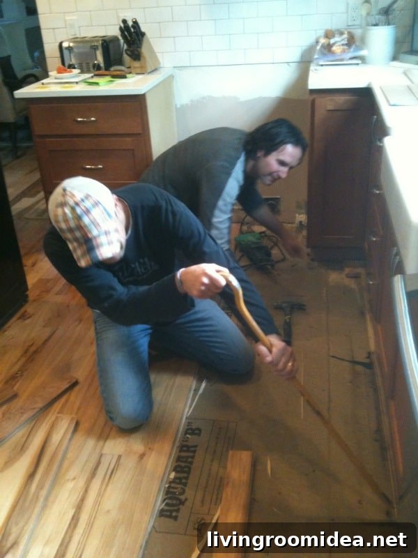tearing out old flooring