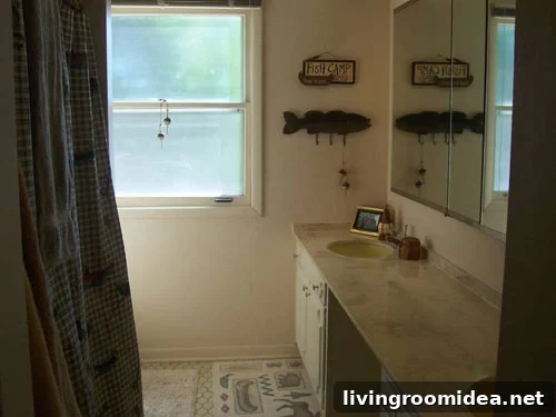 dingy and dated bathroom before