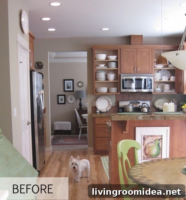 wood floor makeover kitchen before