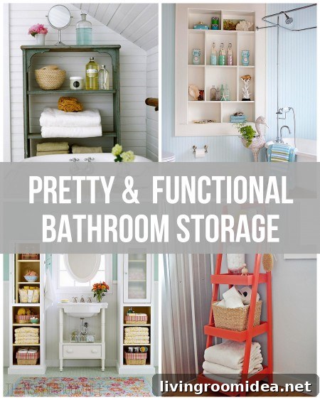 Pretty and Functional Bathroom Storage Ideas for Small Spaces 2 Pretty and Functional Bathroom Storage Ideas from The Inspired Room