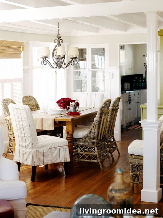 Cottage Decorating: Add a Chic Pop of Red to Your Home 3 mix and match dining room