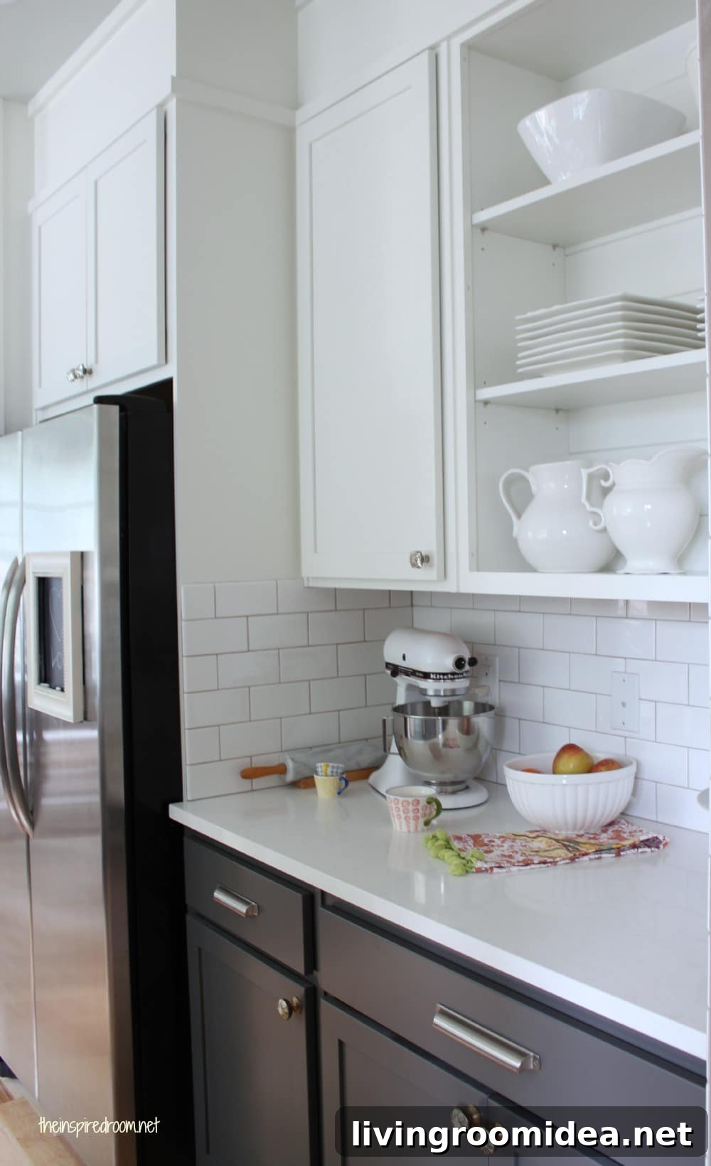 dove white upper cabinet colors