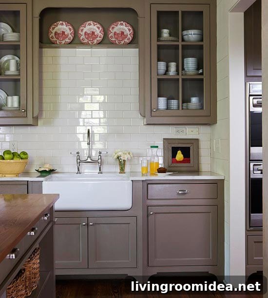 gray and white kitchen