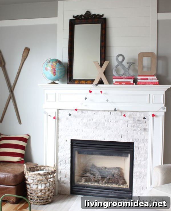 valentine's day mantel from the inspired room