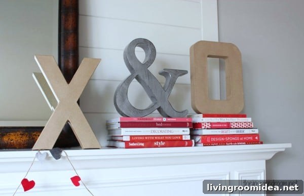 Valentine's Day Mantel decor