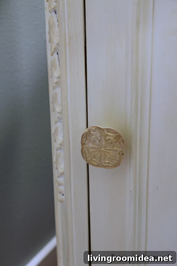 Powder Room Makeover Reveal: Budget-Friendly Second Remodel 15 Anthropologie bathroom vanity knob