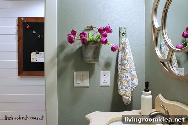 Powder Room Makeover Reveal: Budget-Friendly Second Remodel 18 powder room blue green paint color walls