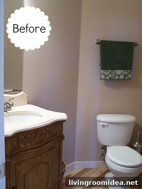 Powder Room Makeover Reveal: Second Budget-Friendly Renovation 4 bathroom before picture