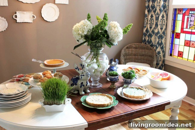 Spring brunch buffet table