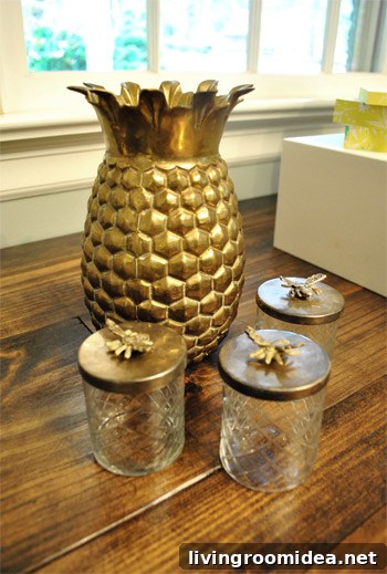 Gilded pineapple vase
