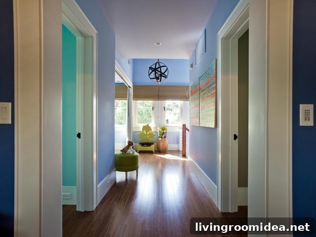 hgtv dream home wide hall and colored walls