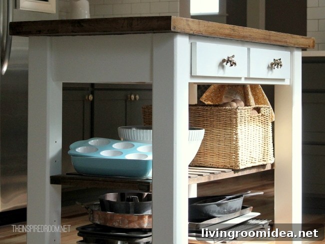 kitchen island with wood top