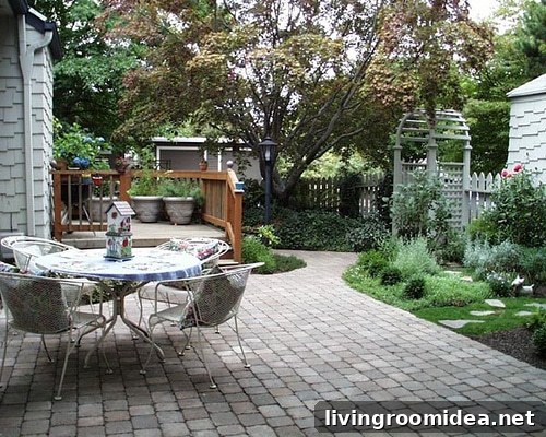 back yard stone patio