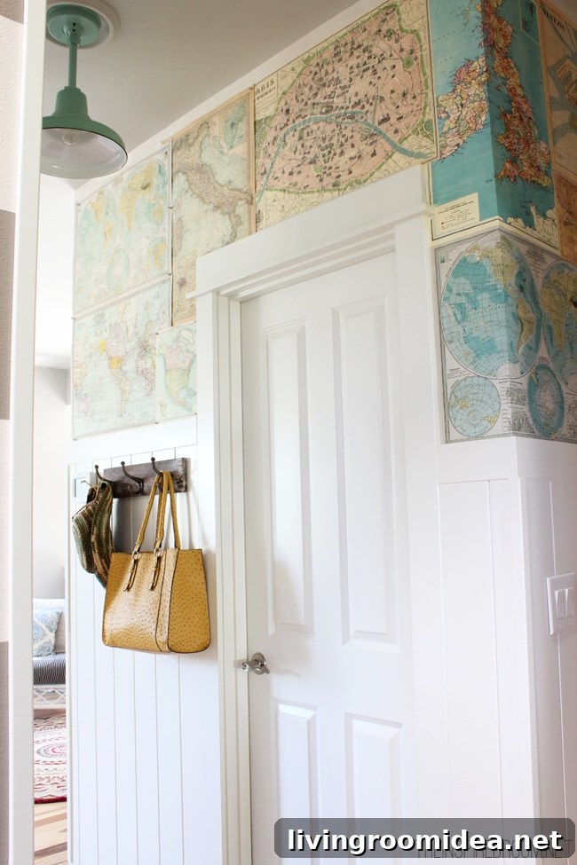DIY Map Wallpaper Ideas for Narrow Hallways 4 map wallpaper