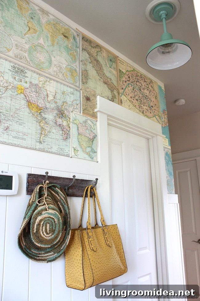 DIY Map Wallpaper Ideas for Narrow Hallways 5 map wall