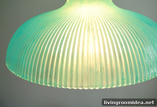 Turquoise lamp shade