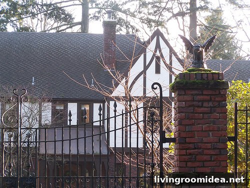 iron gate with gargoyle iron gate with gargoyle