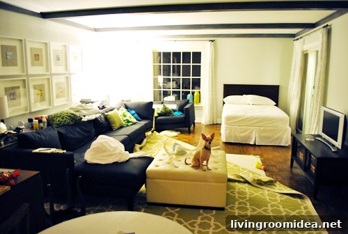 guest bed in living room