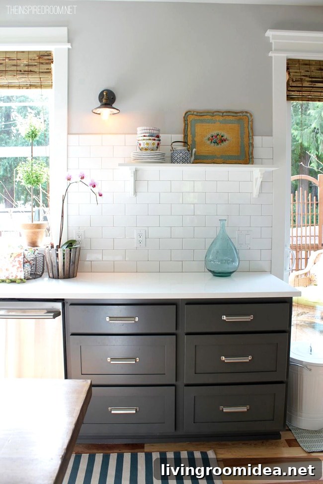 Summer Home Tour: Inspired Room Summer Decorating Ideas 8 grey and white kitchen makeover