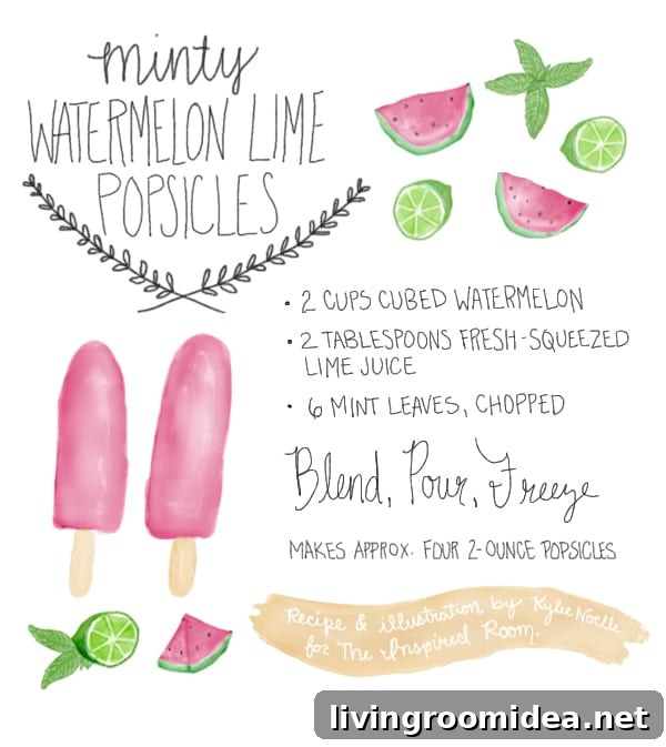 Minty Watermelon Lime Popsicles: Refreshing Fruit Pops Recipe 2 popsicle recipe