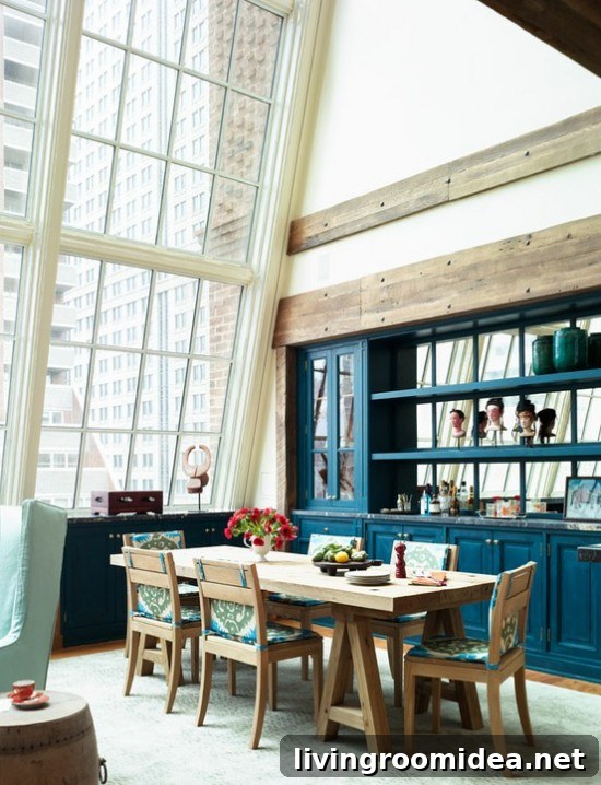 blue dining room decorating