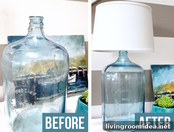 diy bottle lamp