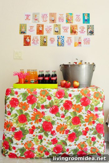 Worm-Themed Birthday Party Ideas and Decorations 10 Drink station with bottles
