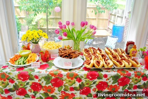 Worm-Themed Birthday Party Ideas and Decorations 5 Close-up of party table