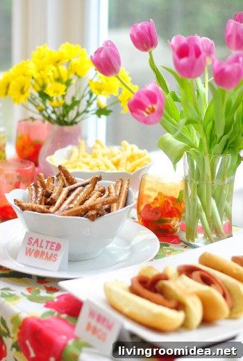 Worm-Themed Birthday Party Ideas and Decorations 6 Worm-themed food close-up
