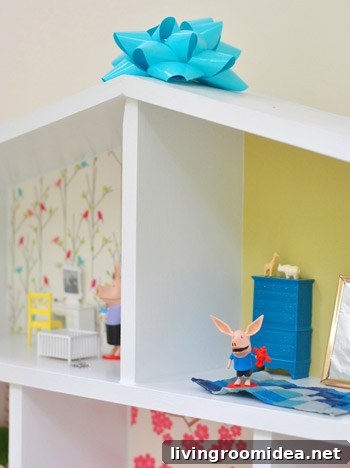 Creative Dollhouse Decorating Ideas for Charming Miniature Rooms 20 Bow On Top Of DIY Homemade Dollhouse Build For Daughter