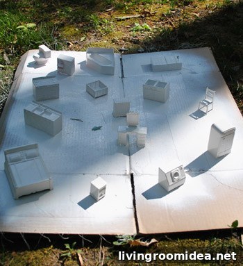 Creative Dollhouse Decorating Ideas for Charming Miniature Rooms 9 Small Dollhouse Furniture Spray Painted White On Cardboard