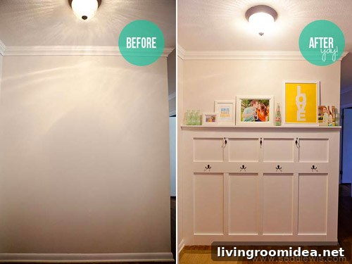 Board and Batten Entryway with Hooks: Stylish Mudroom Wall Ideas 3 Entryway after with board and batten
